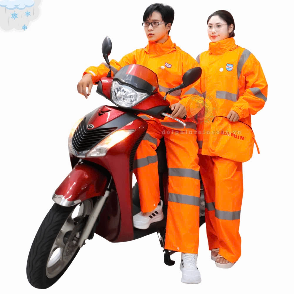 Bộ Áo Mưa 1 LỚP DOLPHIN Phản Quang 