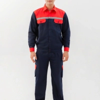 QUẦN ÁO BẢO HỘ MÀU TÍM THAN PHỐI ĐỎ DN14