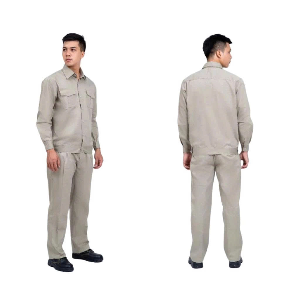 QUẦN ÁO XÁM CÔNG NHÂN VẢI KAKI CHÉO 2.1 DN06